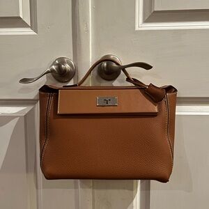 British Tan Handbag by a French House